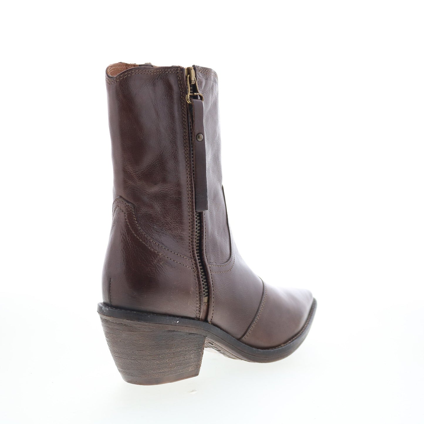 A.S. 98 Charlie Womens Brown Leather Zipper Ankle & Booties Boots