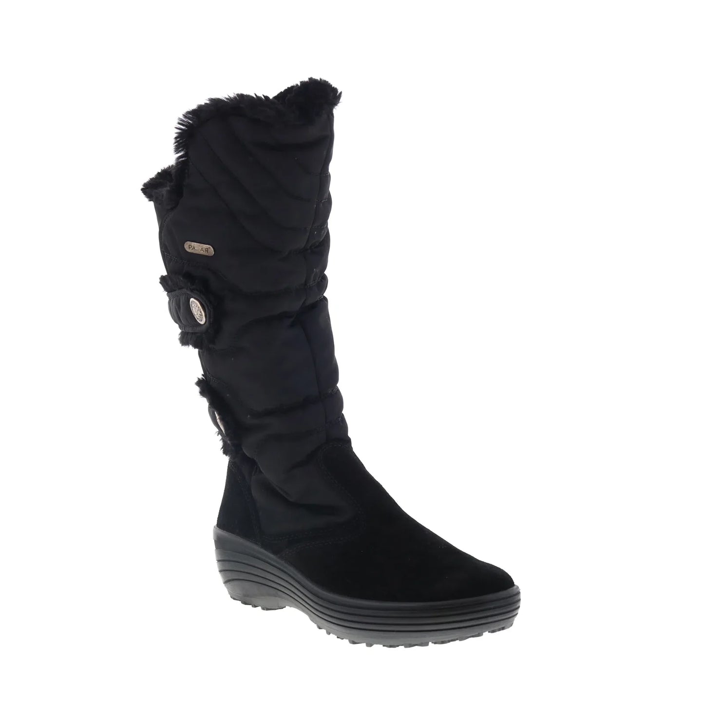 Pajar Chloe 53195 Womens Black Suede Zipper Mid Calf Boots