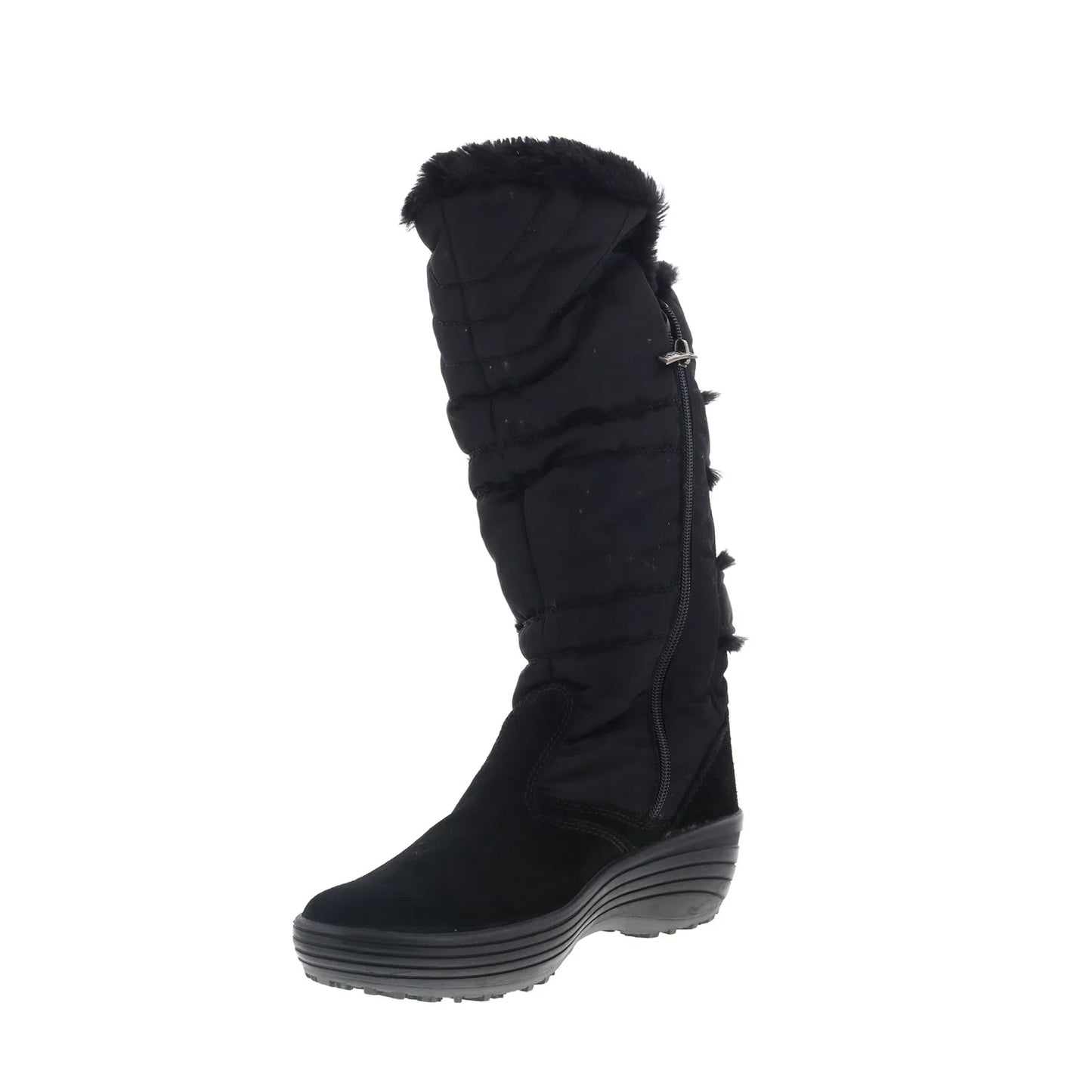Pajar Chloe 53195 Womens Black Suede Zipper Mid Calf Boots
