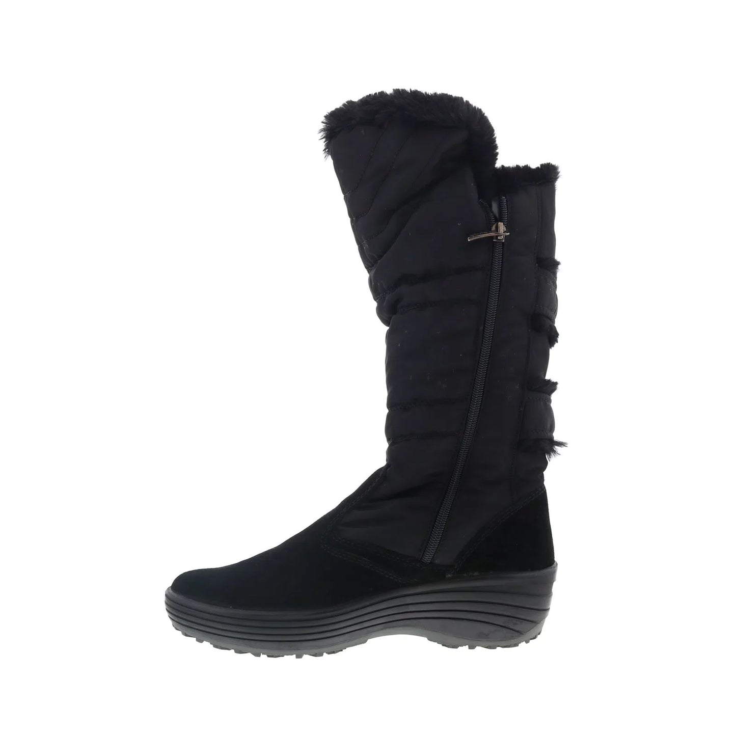 Pajar Chloe 53195 Womens Black Suede Zipper Mid Calf Boots