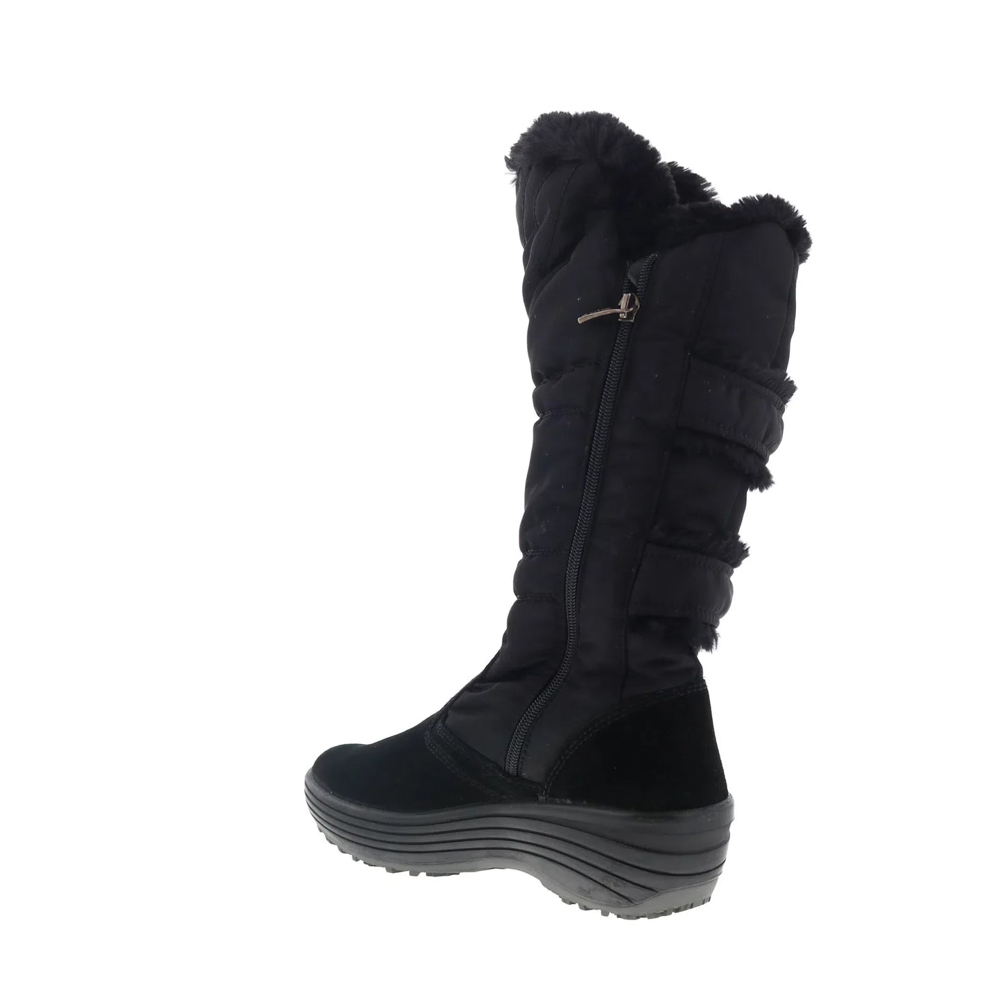 Pajar Chloe 53195 Womens Black Suede Zipper Mid Calf Boots