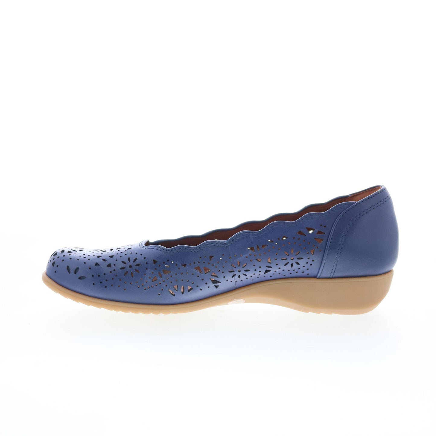 Cobb Hill Rory CHRORY Womens Blue Leather Slip On Ballet Flats Shoes
