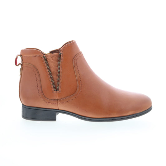 Cobb Hill Crosbie Gore CI9262 Womens Brown Leather Ankle & Booties Boots