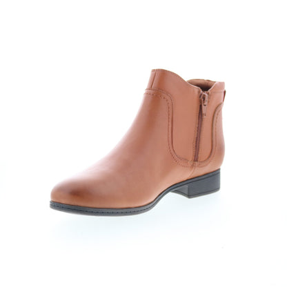 Cobb Hill Crosbie Gore CI9262 Womens Brown Leather Ankle & Booties Boots