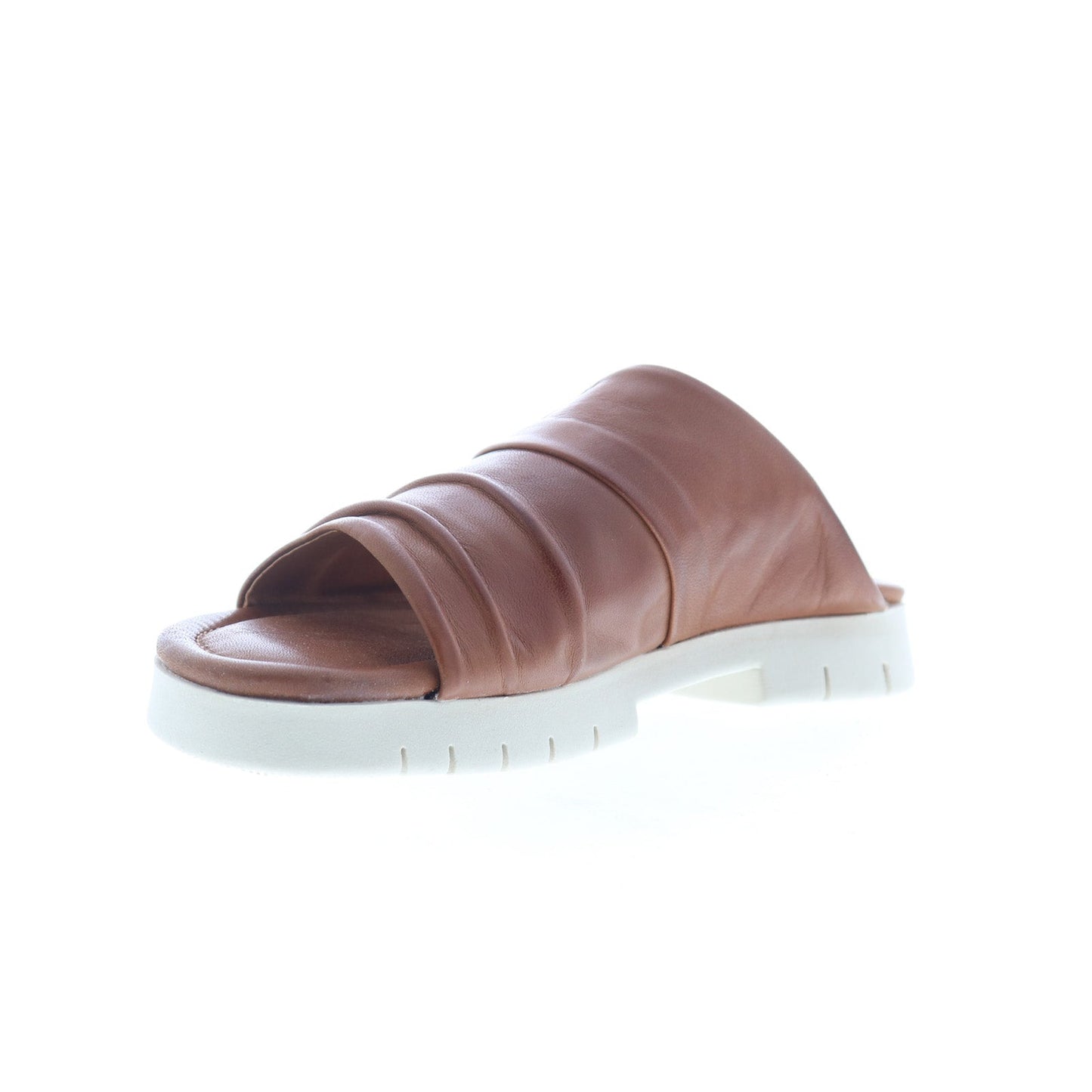 Miz Mooz Claribel Womens Brown Leather Slip On Slides Sandals Shoes
