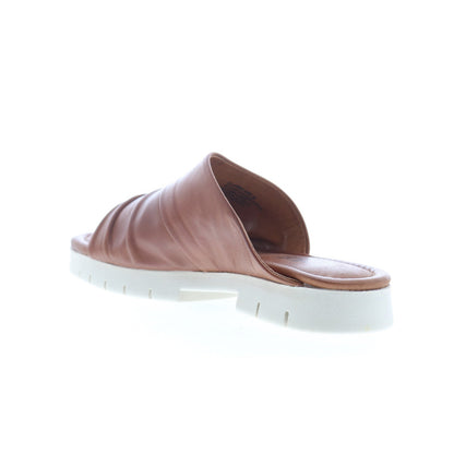 Miz Mooz Claribel Womens Brown Leather Slip On Slides Sandals Shoes