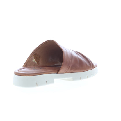 Miz Mooz Claribel Womens Brown Leather Slip On Slides Sandals Shoes