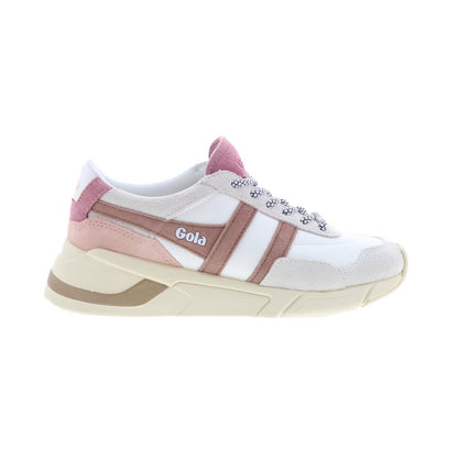 Gola Eclipse Pure CLB400 Womens White Suede Lace Up Lifestyle Sneakers Shoes