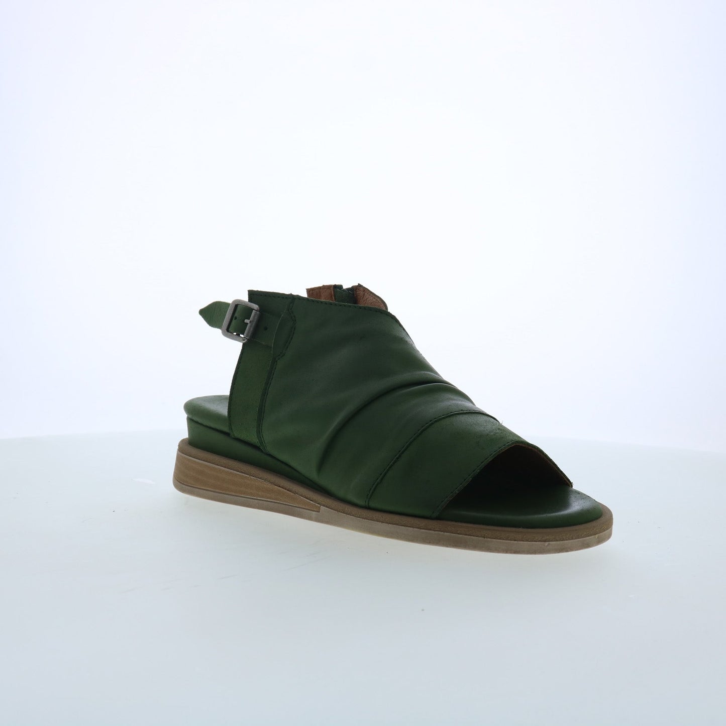 Miz Mooz Conor Womens Green Leather Hook & Loop Slingback Sandals Shoes