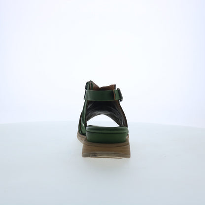Miz Mooz Conor Womens Green Leather Hook & Loop Slingback Sandals Shoes