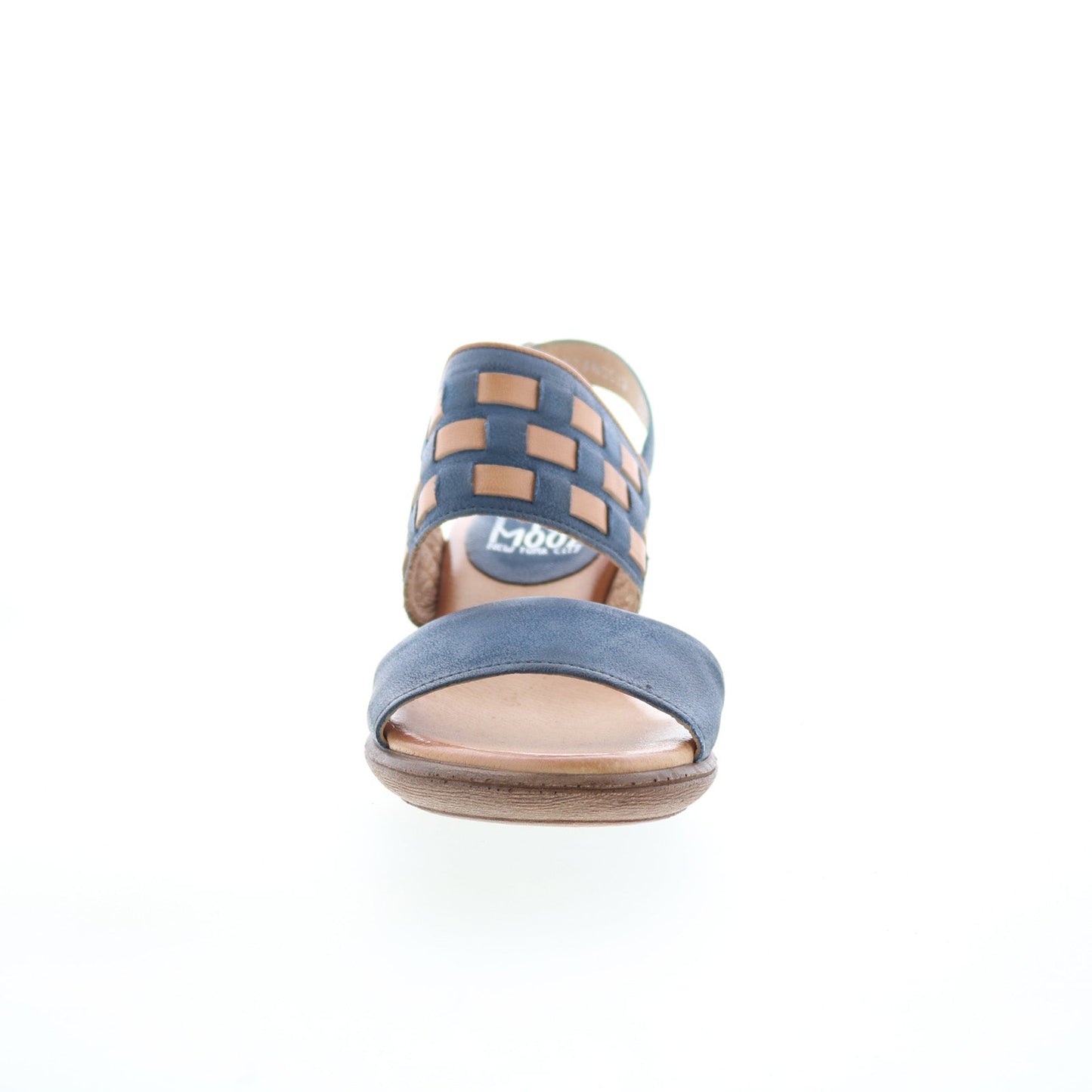 Miz Mooz Constance Womens Blue Leather Hook & Loop Strap Sandals Shoes