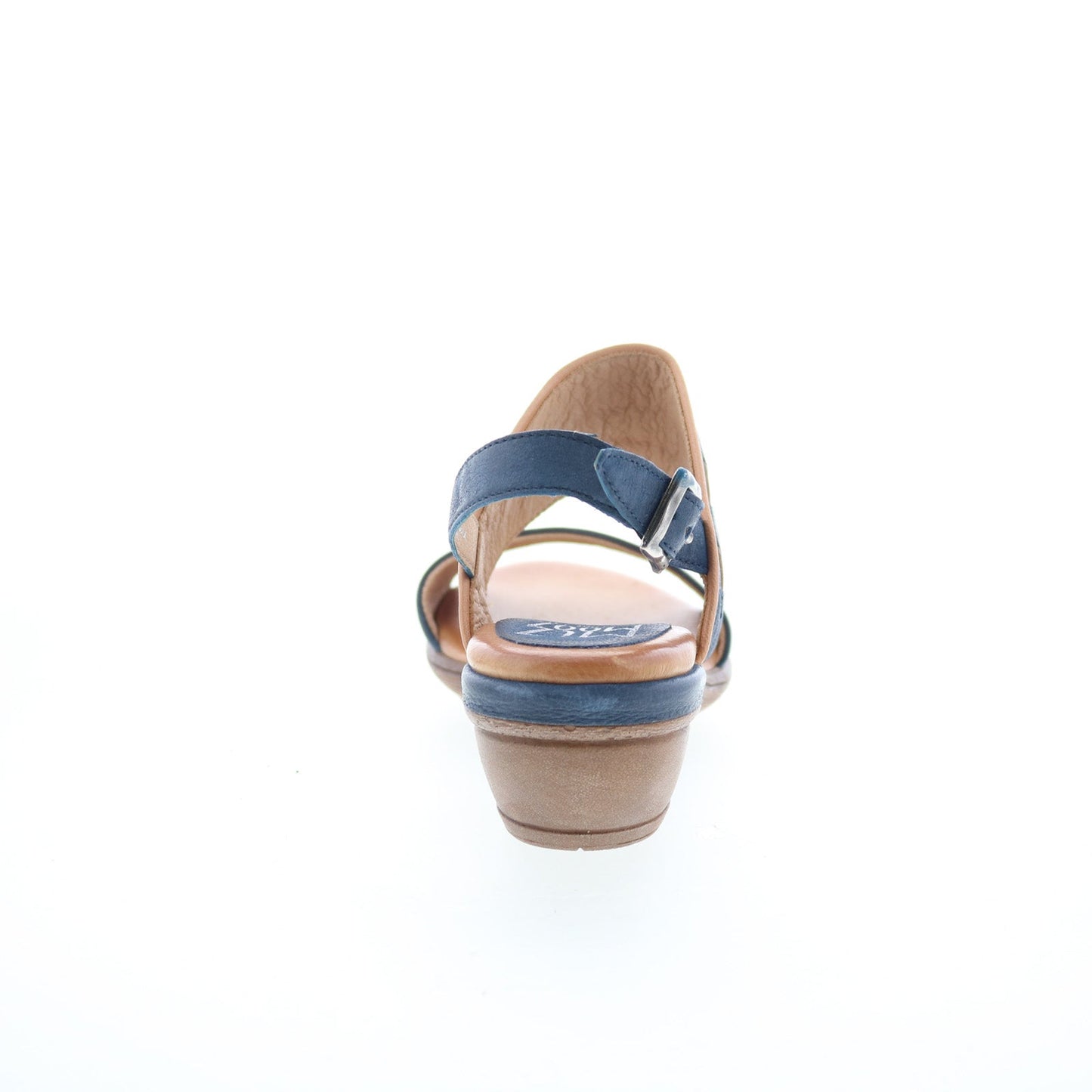 Miz Mooz Constance Womens Blue Leather Hook & Loop Strap Sandals Shoes