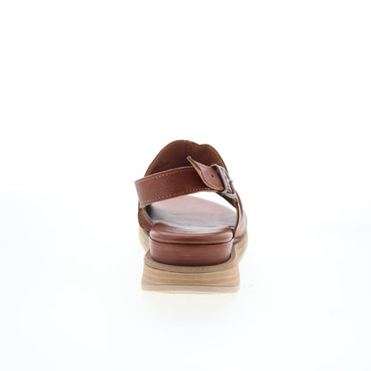 Miz Mooz Cornwall Womens Brown Leather Hook & Loop Strap Sandals Shoes