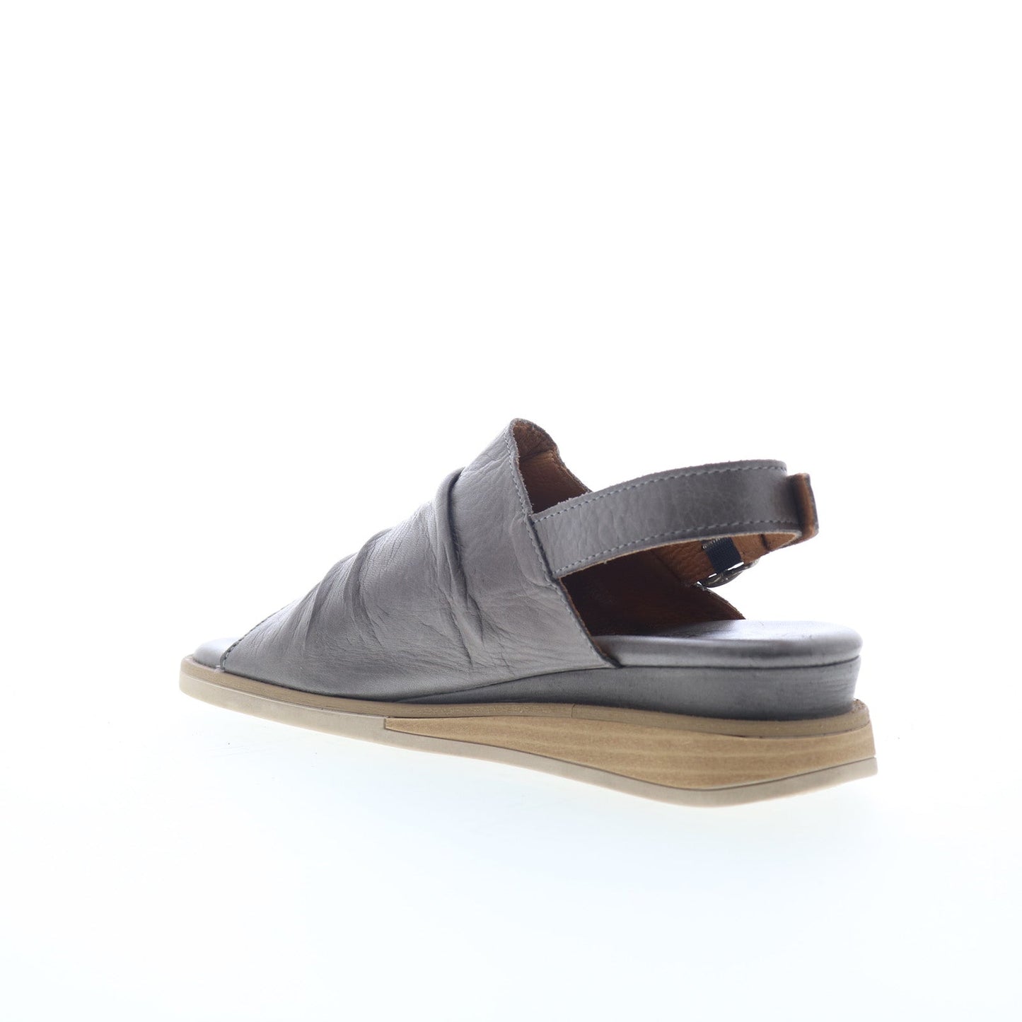 Miz Mooz Cornwall Womens Gray Leather Hook & Loop Strap Sandals Shoes
