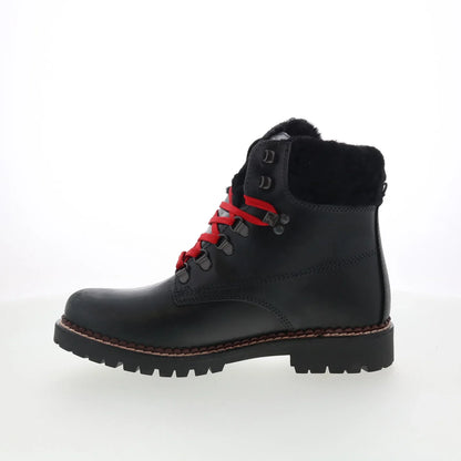 Pajar Cortina 48916 Womens Black Leather Lace Up Ankle & Booties Boots