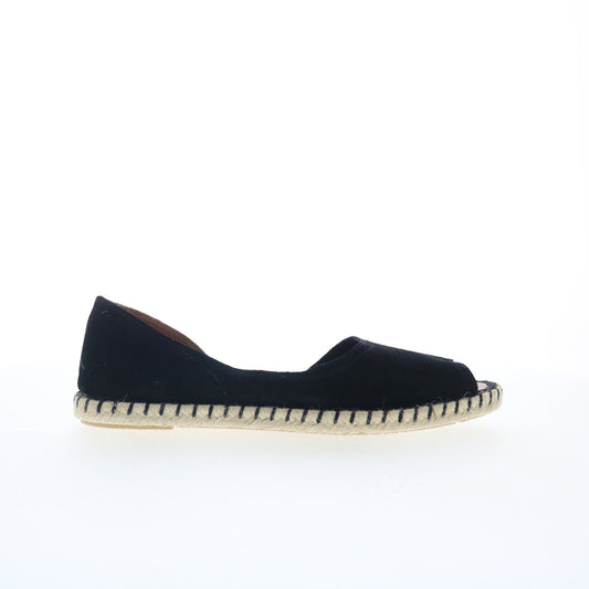 Miz Mooz Cruze Womens Black Suede Slip On Espadrille Flats Shoes