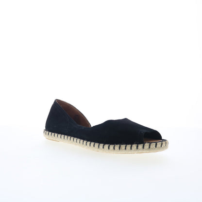 Miz Mooz Cruze Womens Black Suede Slip On Espadrille Flats Shoes