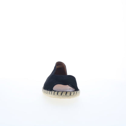 Miz Mooz Cruze Womens Black Suede Slip On Espadrille Flats Shoes