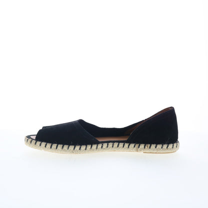 Miz Mooz Cruze Womens Black Suede Slip On Espadrille Flats Shoes
