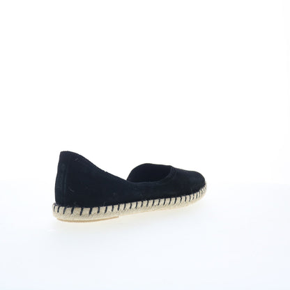 Miz Mooz Cruze Womens Black Suede Slip On Espadrille Flats Shoes