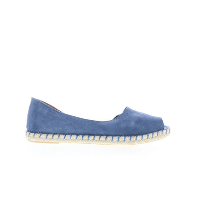Miz Mooz Cruze Womens Blue Suede Slip On Espadrille Flats Shoes