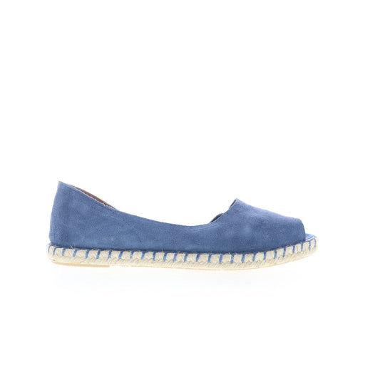 Miz Mooz Cruze Womens Blue Suede Slip On Espadrille Flats Shoes
