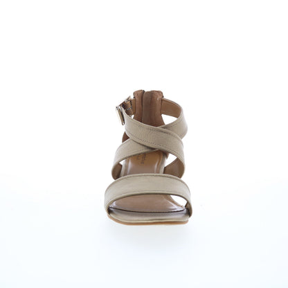 Comfortiva Rabea CT0011973 Womens Gold Leather Zipper Wedges Sandals Shoes