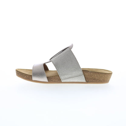 Comfortiva Golana CT0041522 Womens Gray Leather Slip On Slides Sandals Shoes