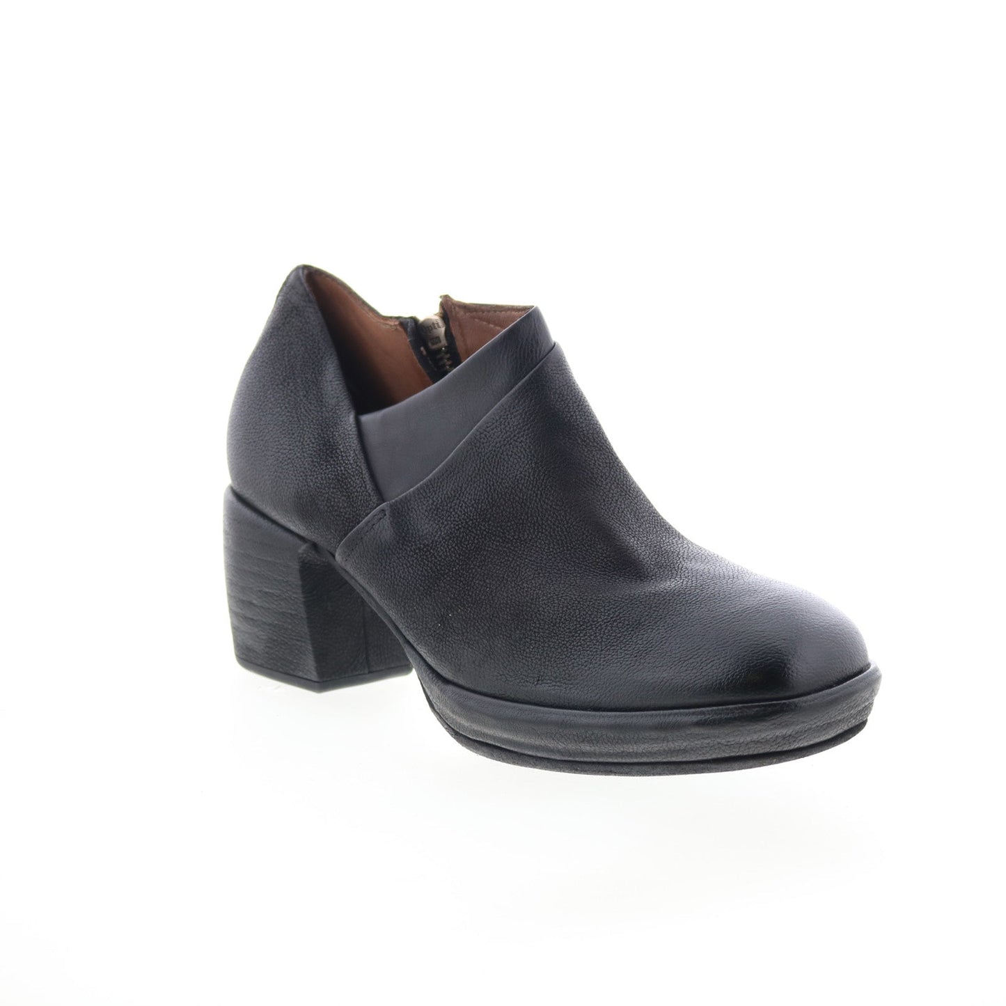 A.S. 98 Curtis Womens Black Leather Zipper Ankle & Booties Boots