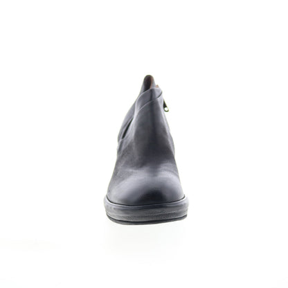 A.S. 98 Curtis Womens Black Leather Zipper Ankle & Booties Boots