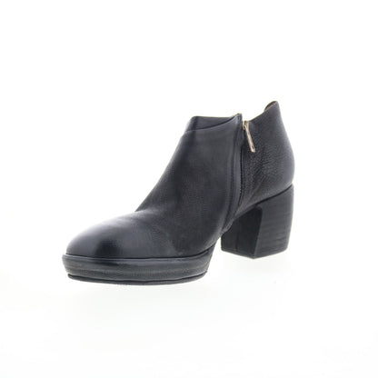 A.S. 98 Curtis Womens Black Leather Zipper Ankle & Booties Boots