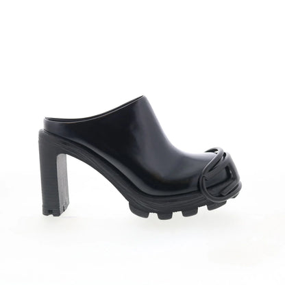Diesel D-Hammer Ml D W Womens Black Leather Slip On Pumps Heels Shoes