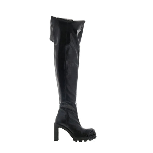 Diesel D-Hammer TBT D W Womens Black Leather Over The Knee Boots