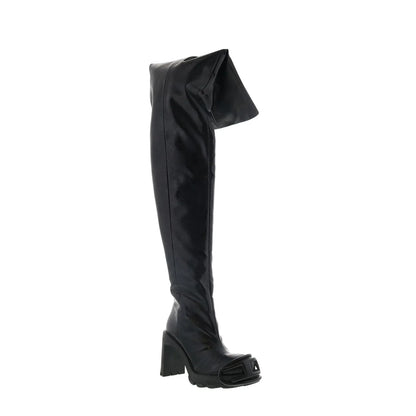 Diesel D-Hammer TBT D W Womens Black Leather Over The Knee Boots