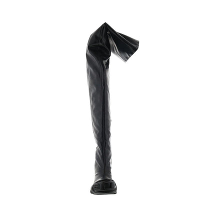 Diesel D-Hammer TBT D W Womens Black Leather Over The Knee Boots