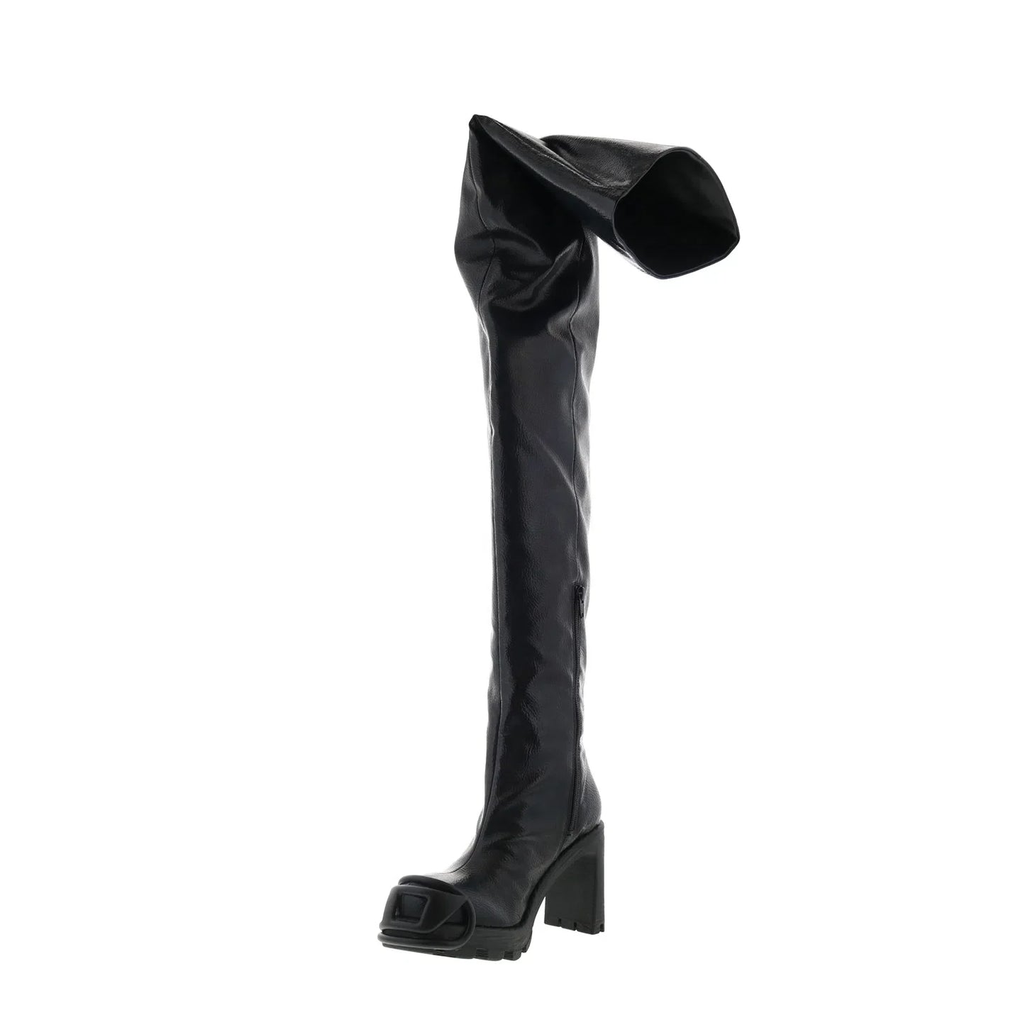 Diesel D-Hammer TBT D W Womens Black Leather Over The Knee Boots