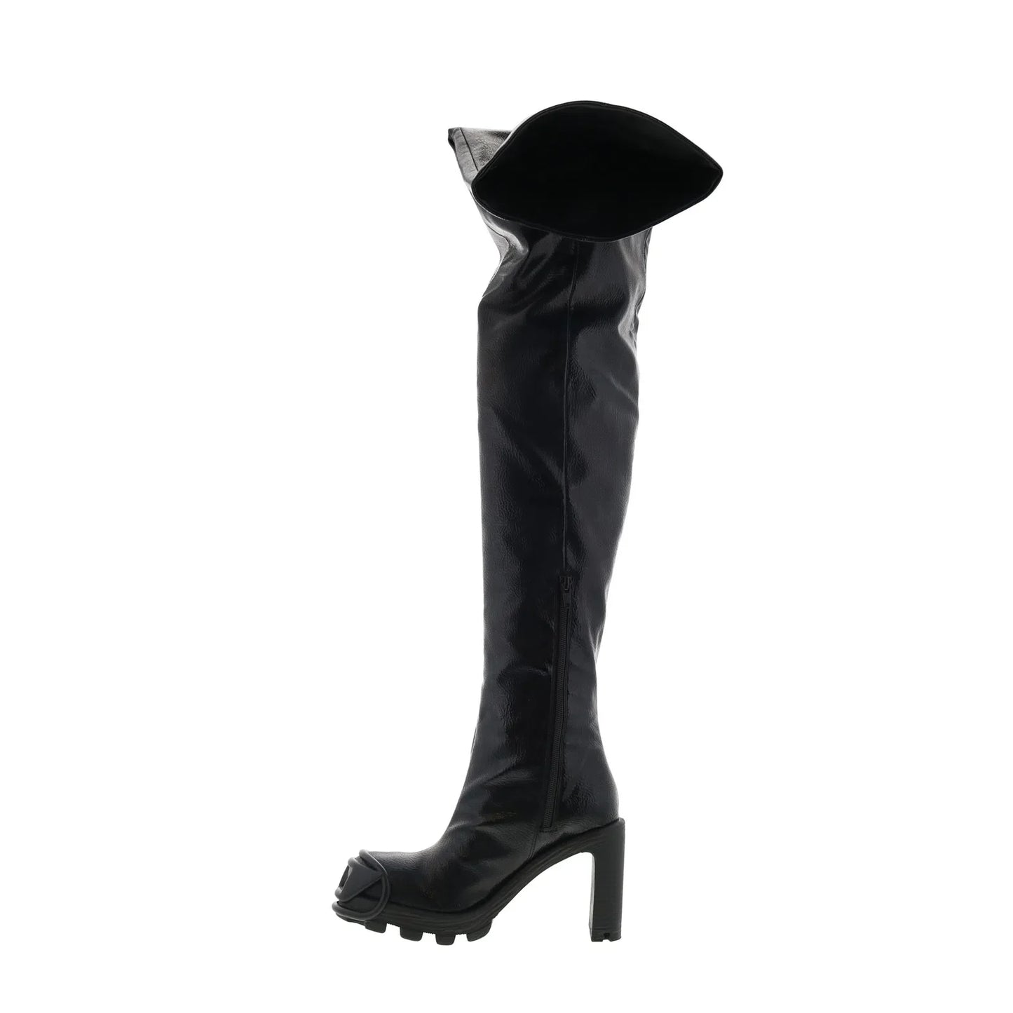 Diesel D-Hammer TBT D W Womens Black Leather Over The Knee Boots