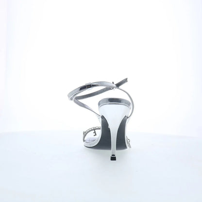 Diesel D-Vina SDL Y03303-P2345-T9002 Womens Silver Strap Heels Shoes