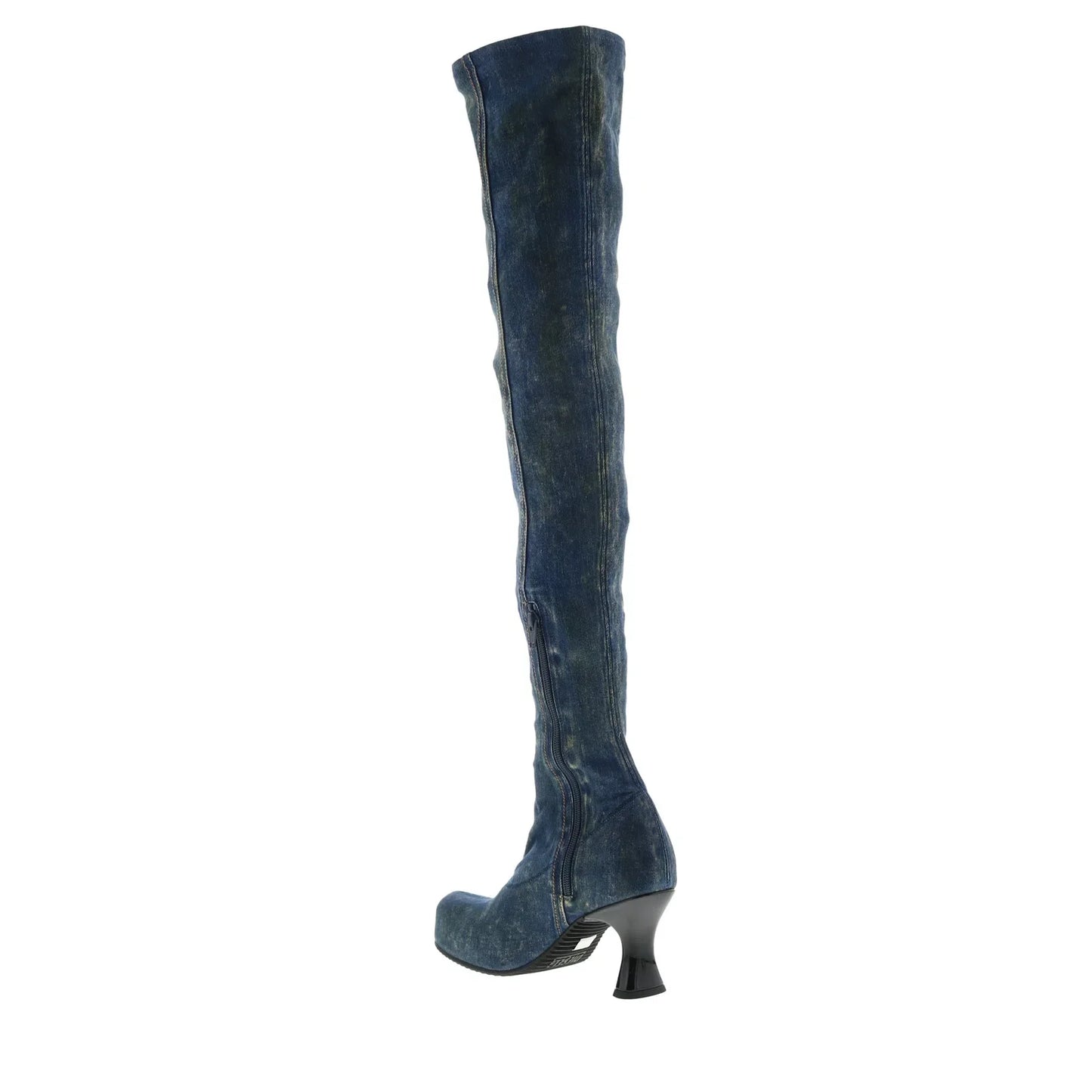 Diesel D-Woodstock TBT Womens Blue Canvas Zipper Knee High Boots