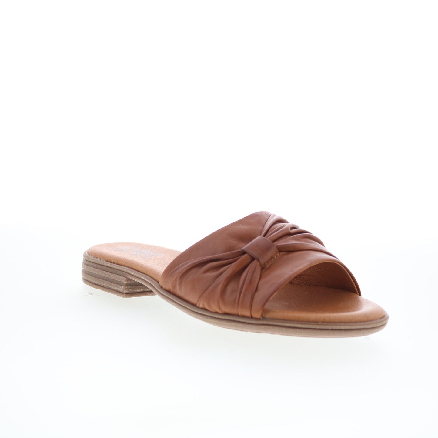 Miz Mooz Daisey Womens Brown Leather Slip On Slides Sandals Shoes