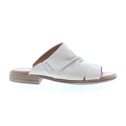 Miz Mooz Dandelion Womens Beige Leather Slip On Slides Sandals Shoes