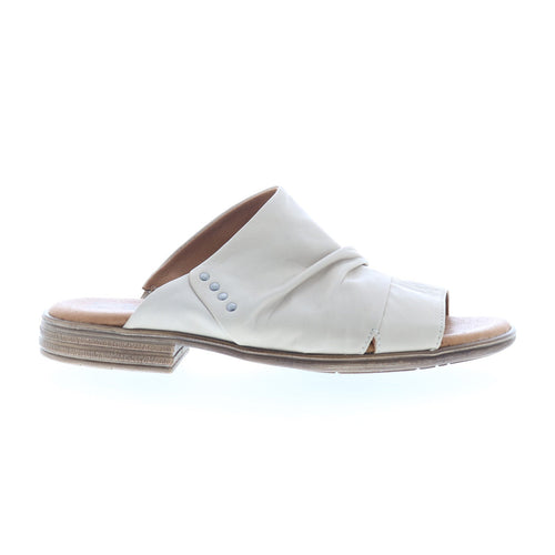 Miz Mooz Dandelion Womens Beige Leather Slip On Slides Sandals Shoes