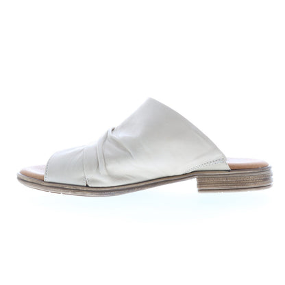Miz Mooz Dandelion Womens Beige Leather Slip On Slides Sandals Shoes