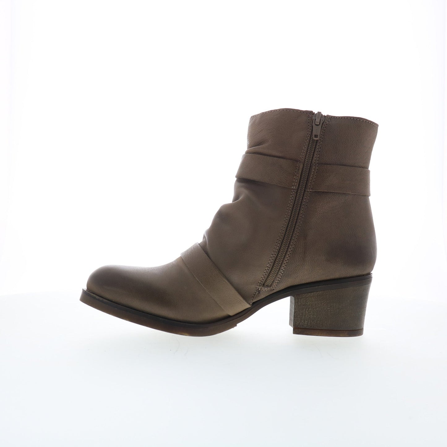Miz Mooz Dawsen Womens Brown Leather Zipper Ankle & Booties Boots
