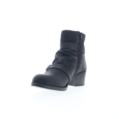 Miz Mooz Dawsen Womens Black Leather Zipper Ankle & Booties Boots