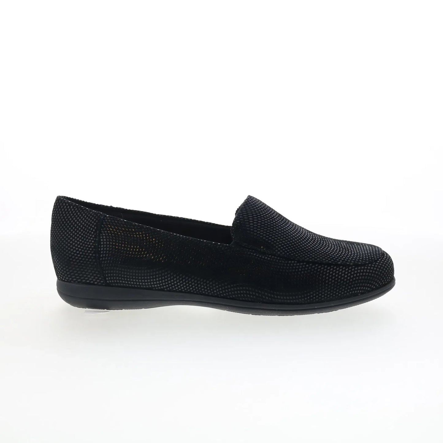 Trotters Deanna T2055-004 Womens Black Leather Slip On Loafer Flats Shoes