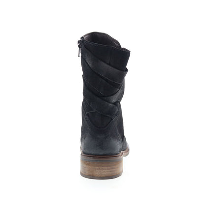 Miz Mooz Demy Womens Black Suede Zipper Casual Dress Boots