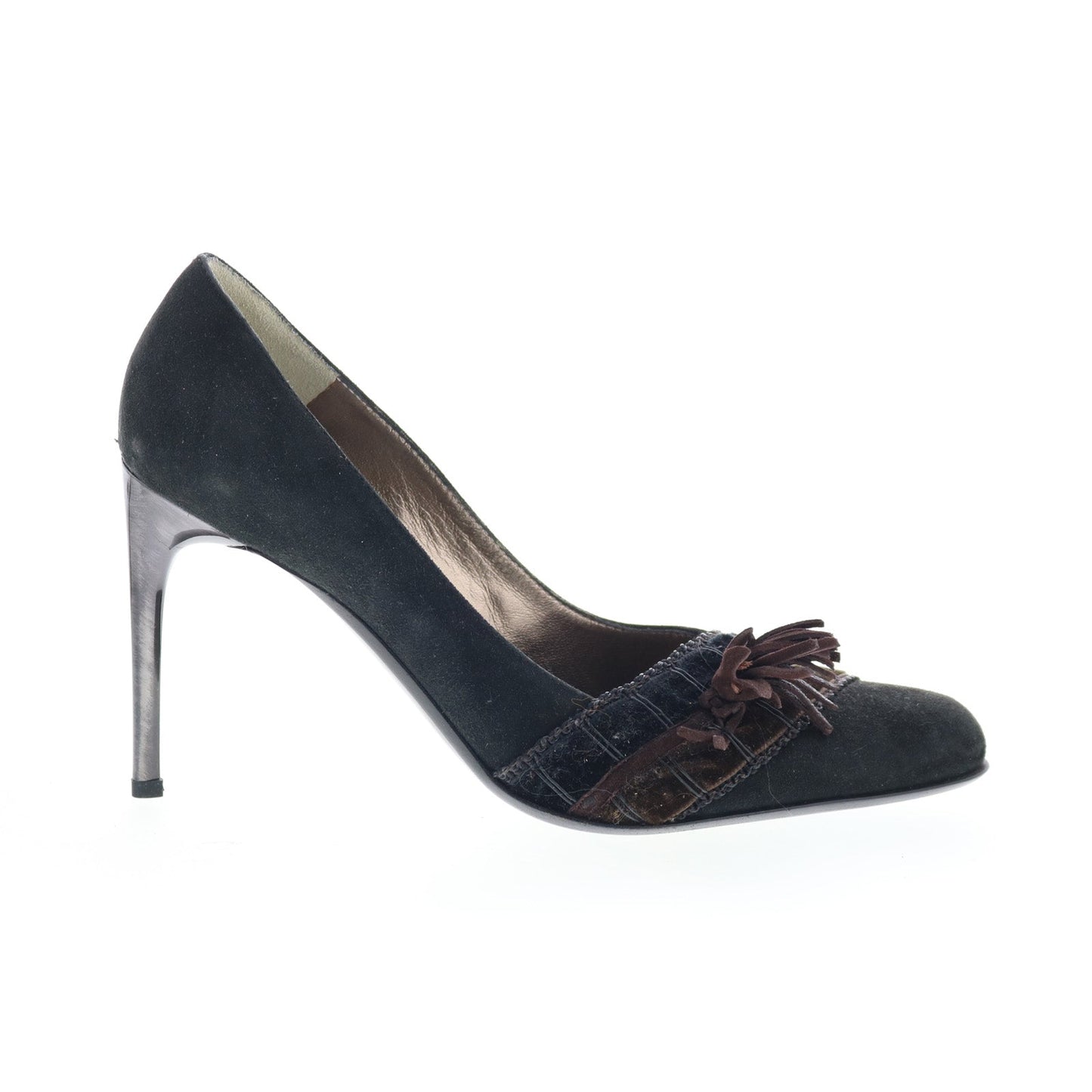 Dibera Scarpe Donna DIBRERA 12 Womens Black Suede Slip On Pumps Heels Shoes