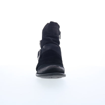 Miz Mooz Domenique Womens Black Suede Zipper Ankle & Booties Boots