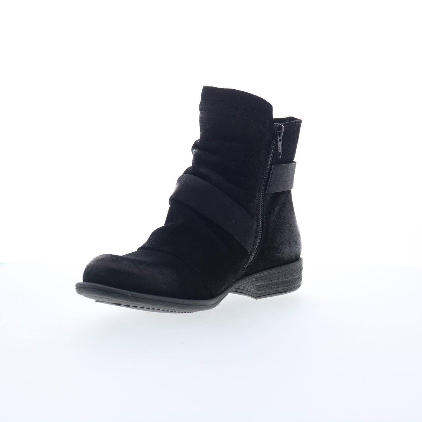 Miz Mooz Domenique Womens Black Suede Zipper Ankle & Booties Boots